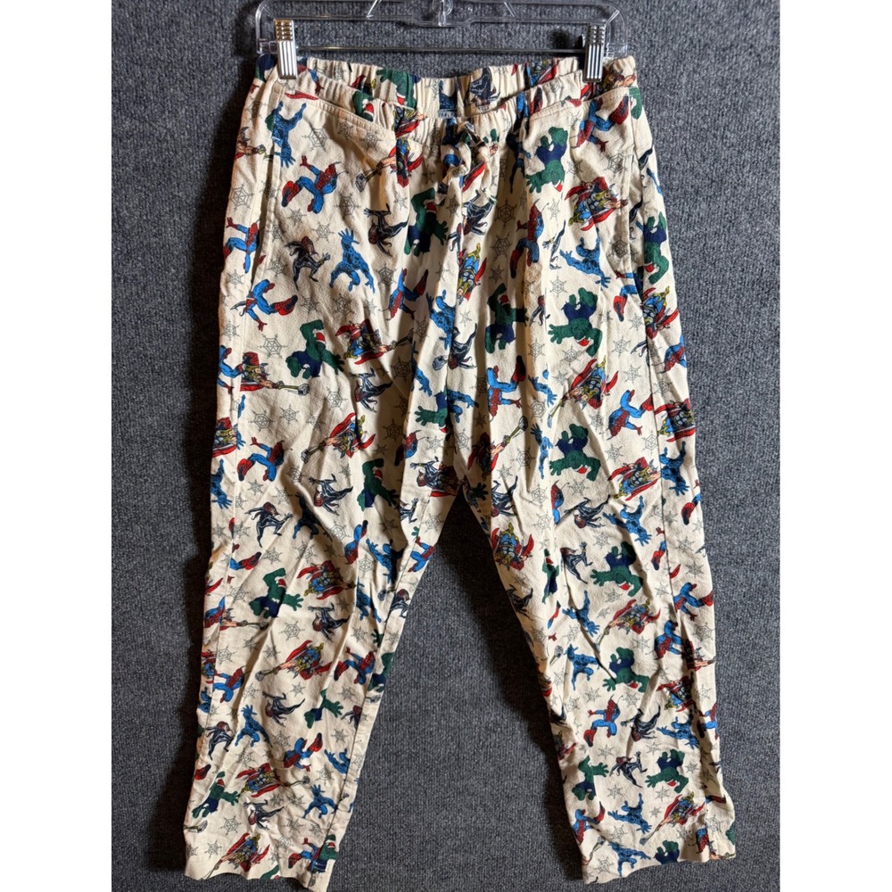 Marvel Hanna Anderson Kids Small Avengers Holiday Pajama Pants Cream Flannel